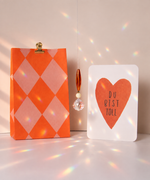 Geschenkset Lieblingsmensch mit handgemachten Sonnenfänger, Grußkarte & Geschenktüte