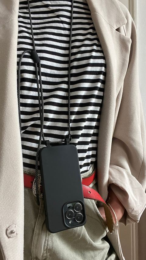 Funda para móvil con cordón extraíble, Crow & Black Beauty