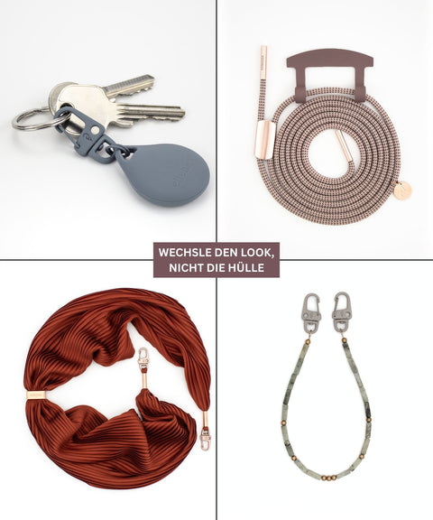 Short mobile phone chain with lapis lazuli natural stones