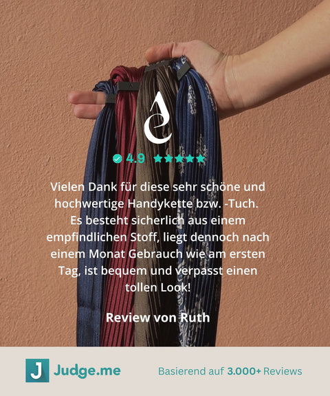 Handyhülle mit abnehmbarem Plisseetuch, Crow & Altrosa