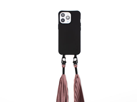 Handyhülle mit abnehmbarem Plisseetuch, Crow & Altrosa