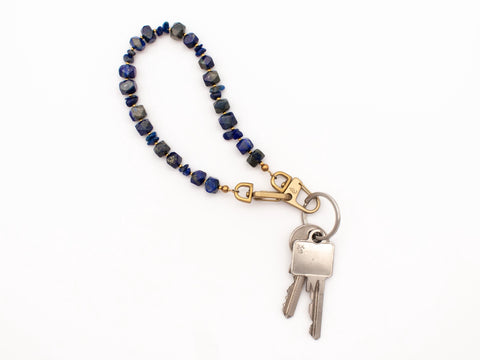 Kurze Naturstein Handykette mit Lapislazuli Natursteinen