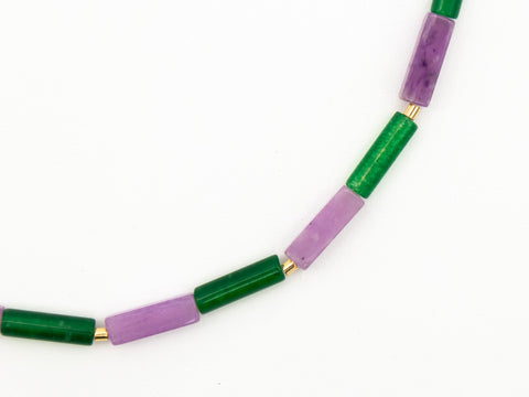 Halskette aus Naturstein Perlen wie Amethyst & Achat