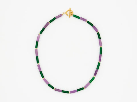 Halskette aus Naturstein Perlen wie Amethyst & Achat