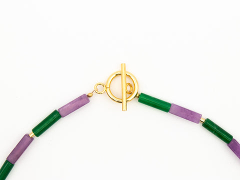 Halskette aus Naturstein Perlen wie Amethyst & Achat