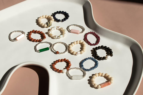 Ring mit Bergkristall & 925 Silberperlen, Clara Ring von eilenna