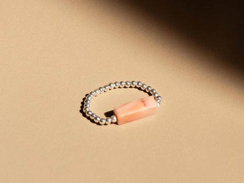 Ring mit Sonnenstein & 925 Silberperlen, Solara Ring