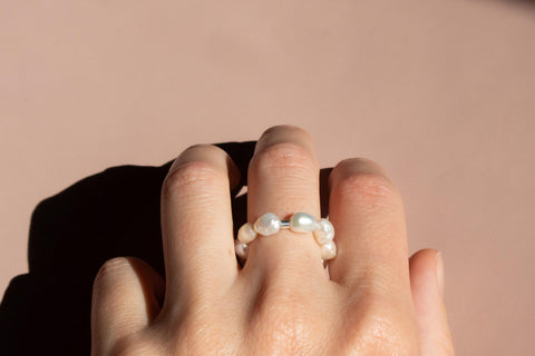 Ring mit Süßwasserperlen & 925 Silberperle, Niva Ring