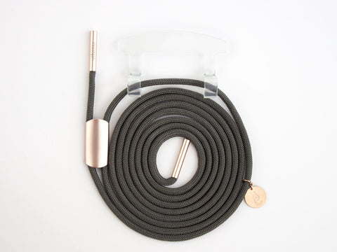 Handykordel mit Adapter, CLEAR Adapter mit Kordel MUD, Handarbeit von eilenna