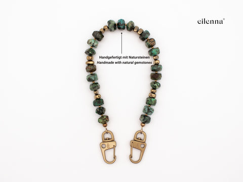 Pine phone case &amp; phone chain with African turquoise
