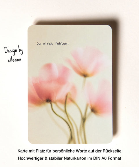Grußkarte zum Abschied mit handgemachtem Sonnenfänger & Geschenktüte