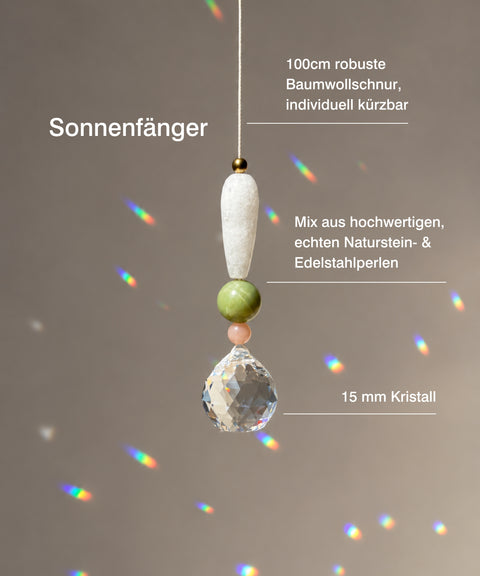 Grußkarte als kleines Mitbringsel mit handgemachtem Sonnenfänger & Geschenktüte