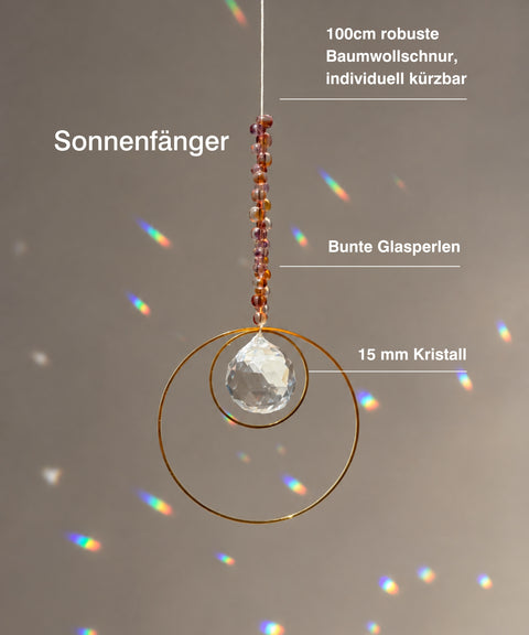 Grußkarte Für Freundschaft mit handgemachtem Sonnenfänger & Geschenktüte