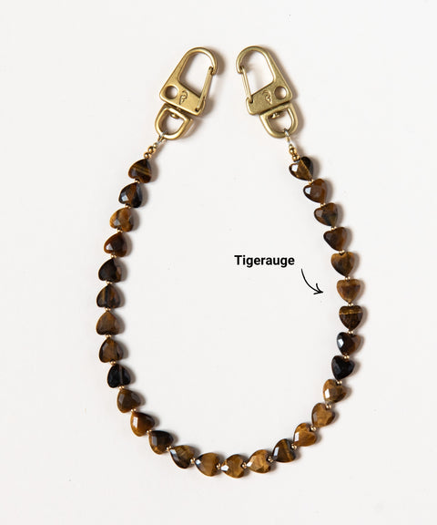 Handyhülle Berry & Handykette mit Tigerauge Herzperlen - Symbolisiert Mut