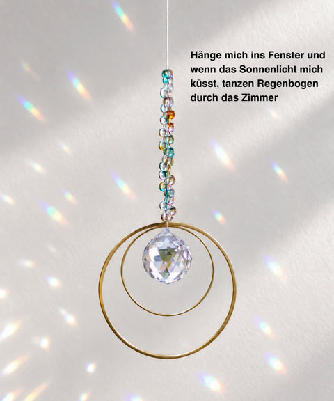 Grußkarte Zur bestandenen Prüfung #1 mit handgemachtem Sonnenfänger & Geschenktüte
