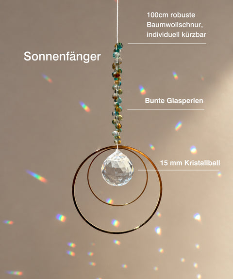 Grußkarte Zur bestandenen Prüfung #1 mit handgemachtem Sonnenfänger & Geschenktüte