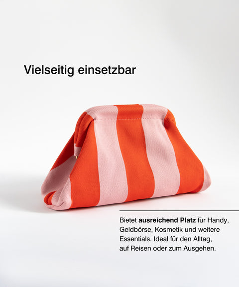 MIO Clutch Rot & Rosa gestreift
