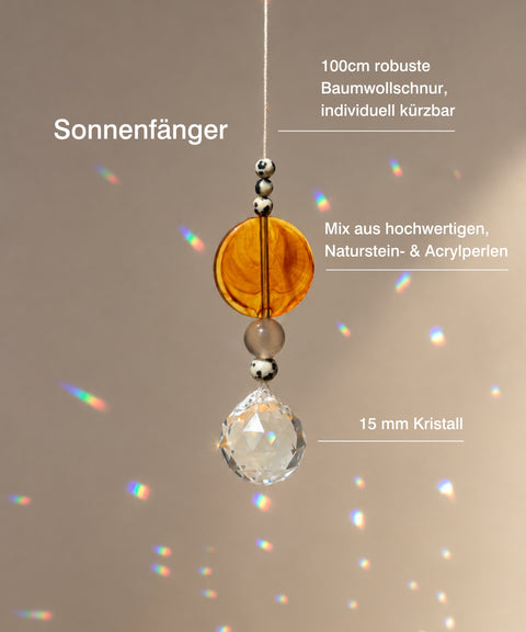 Grußkarte „Sonnenschein für dich" mit handgemachtem Sonnenfänger & Geschenktüte