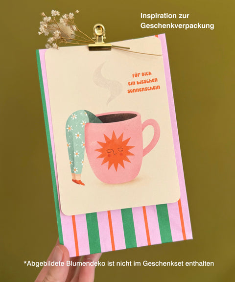 Grußkarte „Sonnenschein für dich" mit handgemachtem Sonnenfänger & Geschenktüte