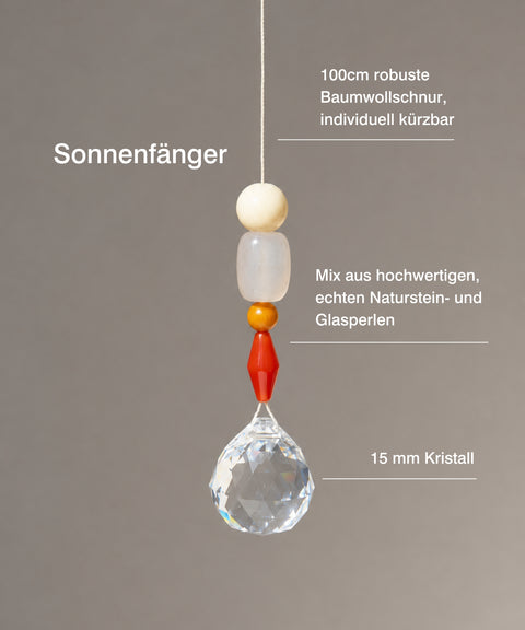 Grußkarte „Merci" mit handgemachtem Sonnenfänger & Geschenktüte
