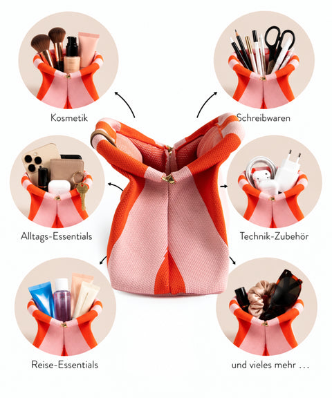 MIO Clutch Rot & Rosa gestreift