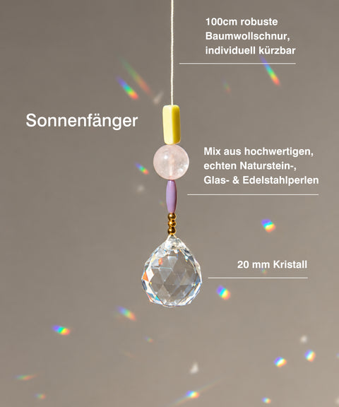Geschenkset mit handgemachten Sonnenfänger, Grußkarte „Nur Mut" & Geschenktüte