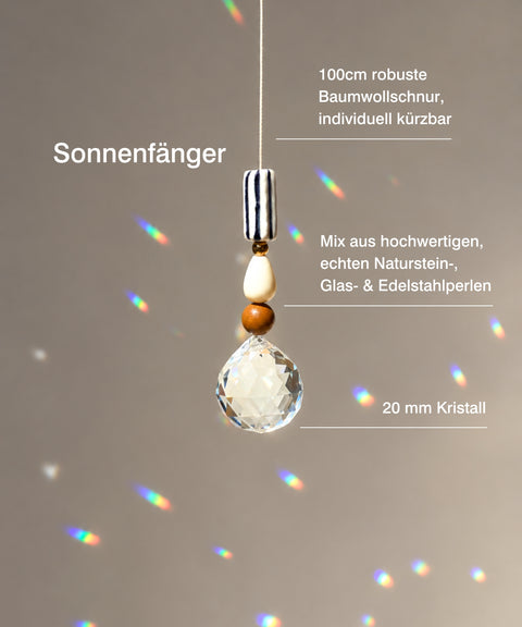 Geschenkset mit handgemachten Sonnenfänger, Grußkarte zur bestandenen Prüfung #2 & Geschenktüte