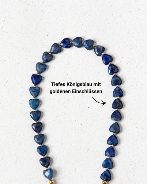 Short phone chain with jasper natural stone heart beads