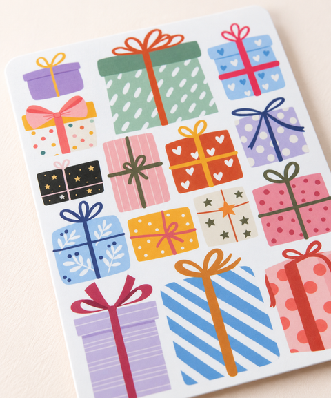 Weihnachtskarte mit Geschenken