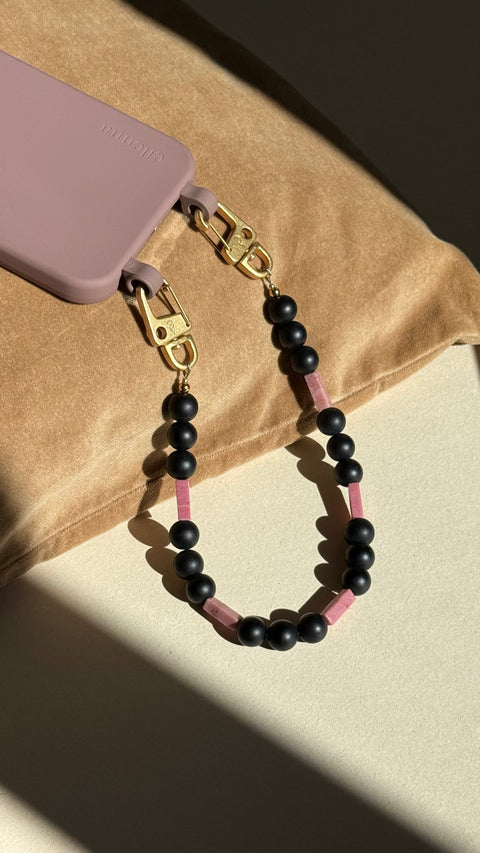 Berry phone case &amp; phone chain with rhodonite