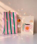 Geschenkset Aufmunterung mit handgemachten Sonnenfänger, Grußkarte & Geschenktüte