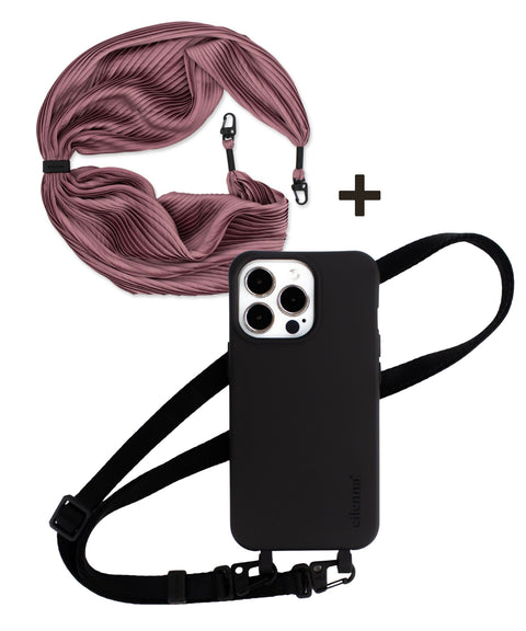 Handyhülle Crow mit Band + Plisseetuch im Bundle