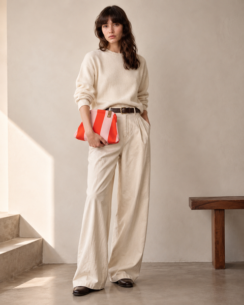 MIO Clutch Rot & Rosa gestreift
