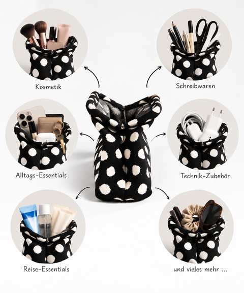 MIO Clutch Weiß-Schwarz Punkte