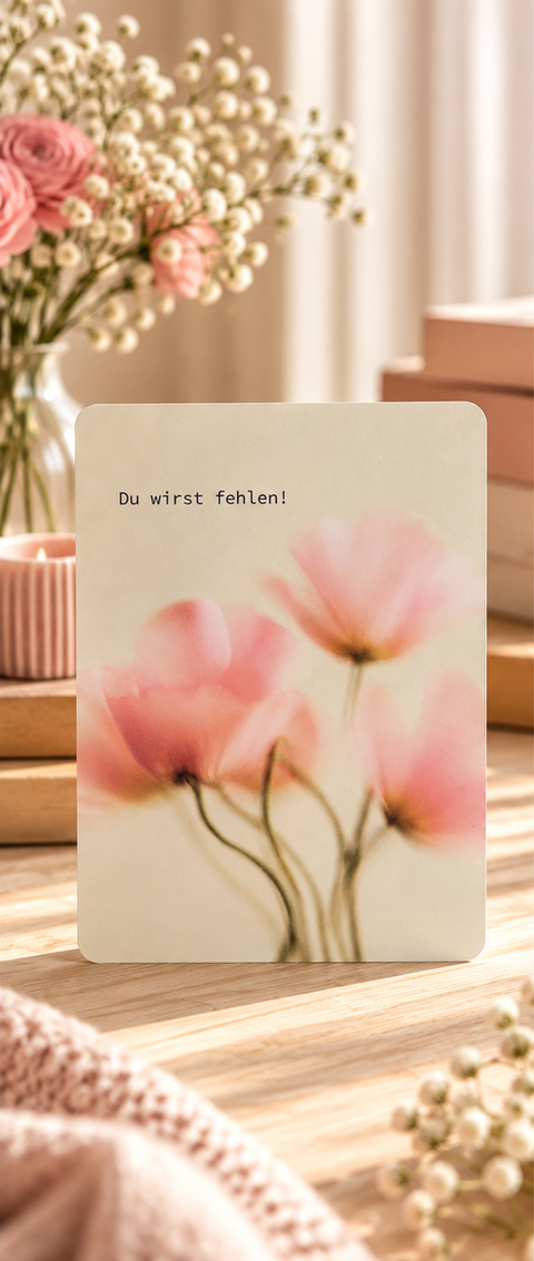 Abschiedskarte „Du wirst fehlen!“ – liebevolle Karte zum Abschied