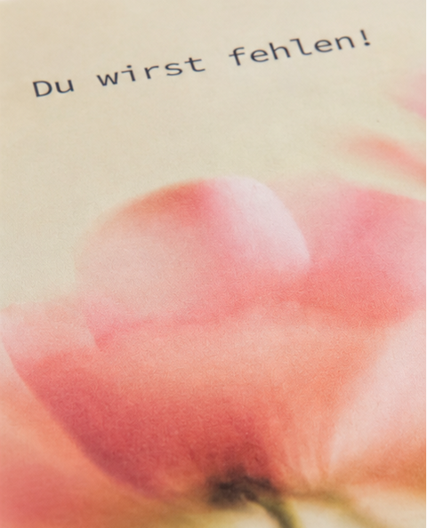 Abschiedskarte „Du wirst fehlen!“ – liebevolle Karte zum Abschied