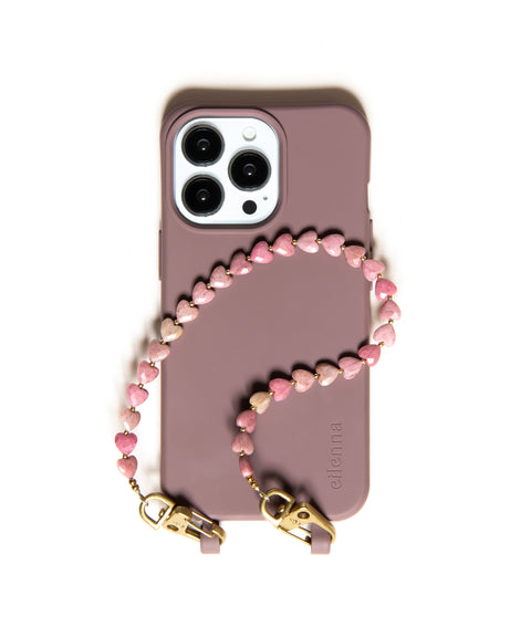 Berry phone case &amp; phone chain with rhodonite