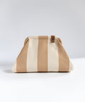 MIO Clutch Beige-Cremeweiß gestreift