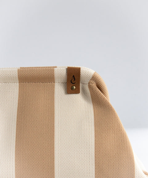 MIO Clutch Beige-Cremeweiß gestreift