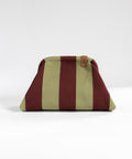 MIO Clutch Grün-Bordeaux gestreift