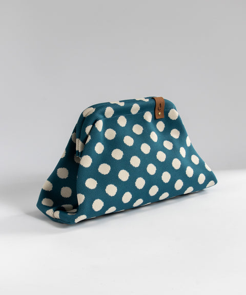 MIO Clutch Grün-Weiß gepunktet