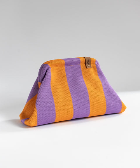 MIO Clutch Lila-Orange gestreift