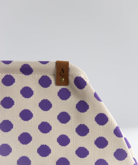 MIO Clutch Weiß-Lila Punkte