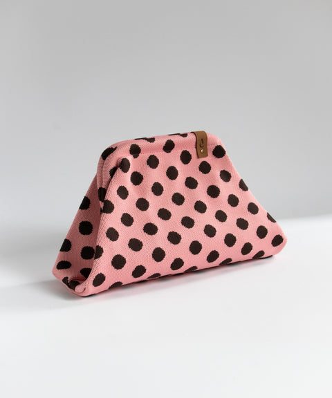 MIO Clutch Rosa-Braun gepunktet