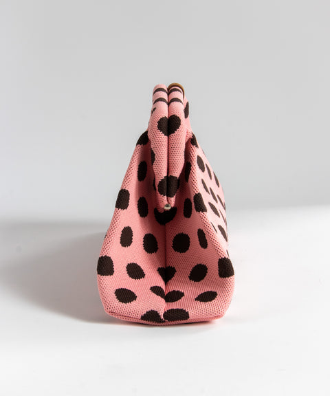 MIO Clutch Rosa-Braun gepunktet