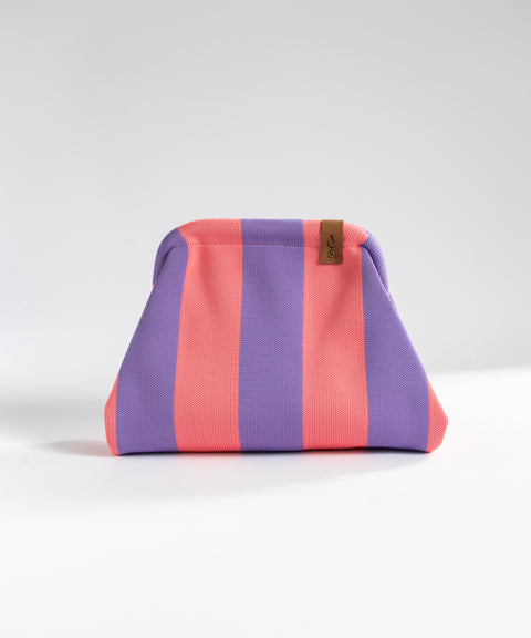 MIO Clutch Rosa-Lila gestreift