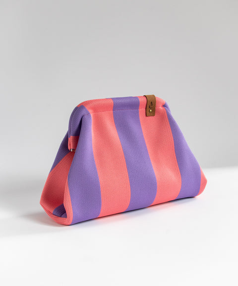 MIO Clutch Rosa-Lila gestreift