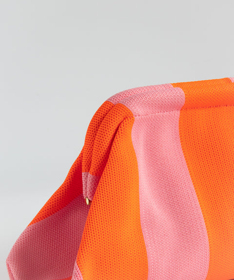 MIO Clutch Rosa-Neonorange gestreift