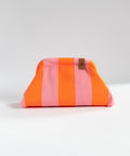 MIO Clutch Rosa-Neonorange gestreift