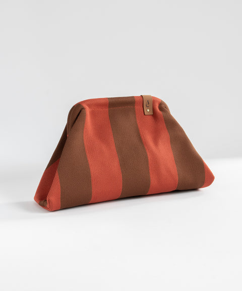 MIO Clutch Rostrot-Braun gestreift